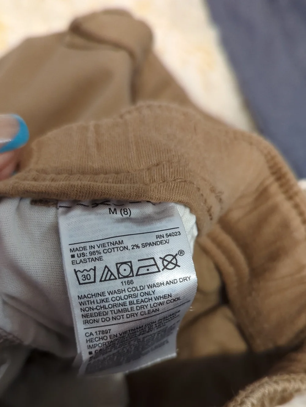 👖🤎💙Old Navy Slim Taper Drawstring Pants in Tan and Blue🤎💙👖